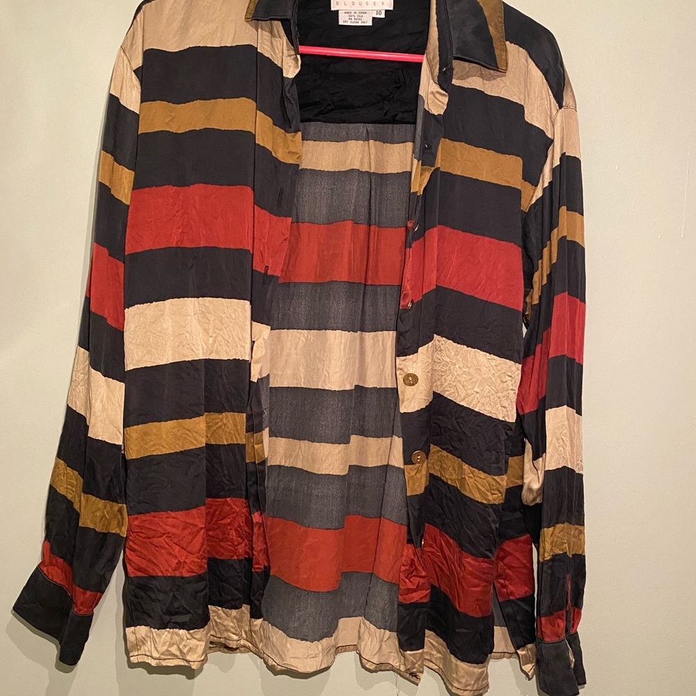 Vintage Silk Button Up Blouse